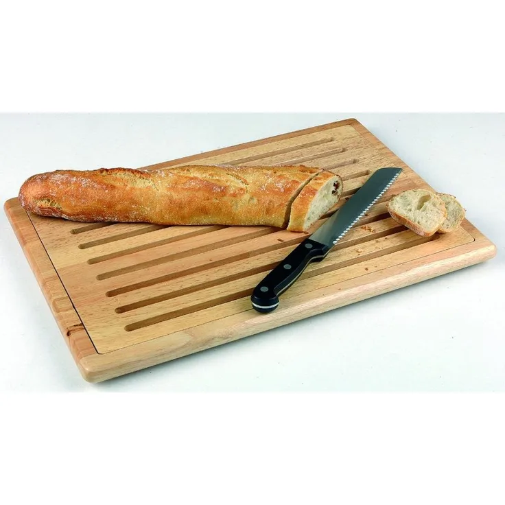 APS 956 RUBBERWOOD GN 1-1 Gummibaumholzschneidebrett mit Anti-Rutsch-Füßen, 53 x 32.5 x 2 cm