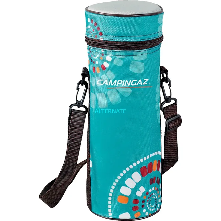 Campingaz Ethnic Minimaxi Flaschenkühler mit Tragegurt 1,5 Liter, Blau-Türkis-Grau