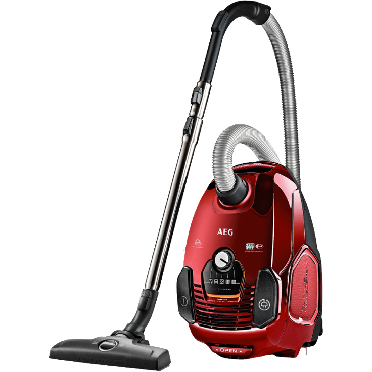 AEG VX7-2-CRAK Staubsauger mit Beutel (Ideal für Haustierbesitzer, nur 70 db(A), 360° Softräder, inkl. Zusatzdüsen, waschbarer Filter, 650 Watt, 12 m Aktionsradius, neue technische Version, rot) – Bild 1