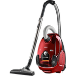 AEG VX7-2-CRAK Staubsauger mit Beutel (Ideal für Haustierbesitzer, nur 70 db(A), 360° Softräder, inkl. Zusatzdüsen, waschbarer Filter, 650 Watt, 12 m Aktionsradius, neue technische Version, rot)
