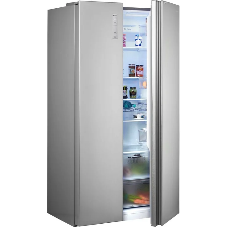 Hisense RS677N4BIE Side-by-Side-Kühlschrank, freistehend, edelstahl, NoFrost, Schnellkühlen, Schnellgefrieren, Breite 91 cm – Bild 2