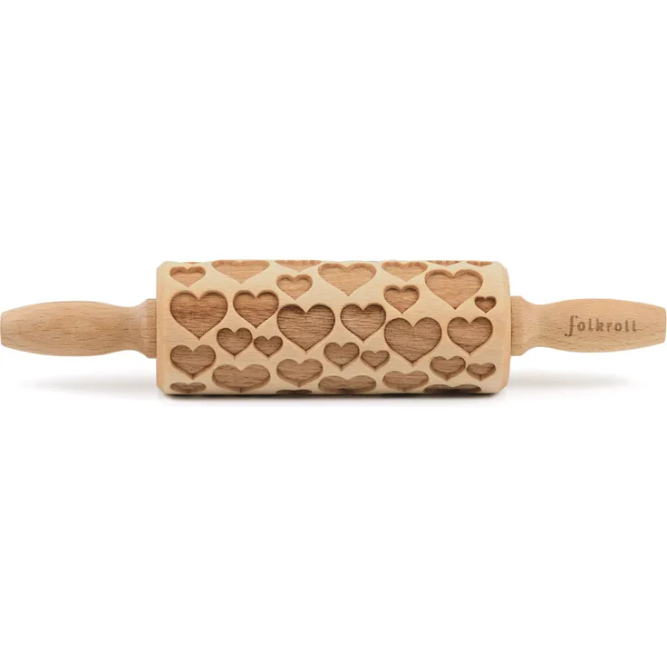 Folkroll 3D-Motiv-Teigrolle 23 cm Herzen