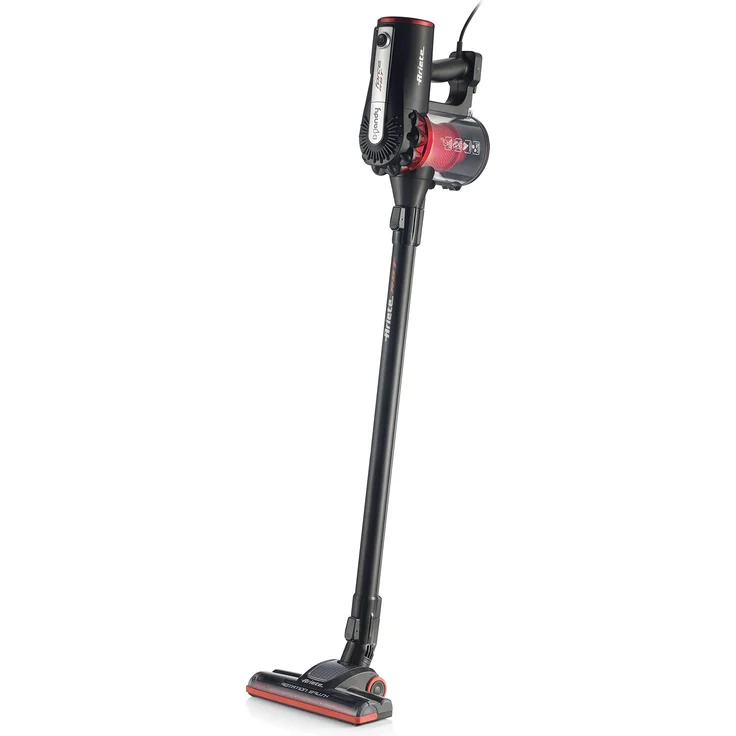 Ariete 2759 Handy Force RBT, 2-in-1-Elektrobesen mit Kabel, Staubsauger und Krümelsauger, HEPA-Filter, Zyklontechnolgoie, ohne Beutel, motorisierte Bürste, 600 W, Rot-Schwarz – Bild 1