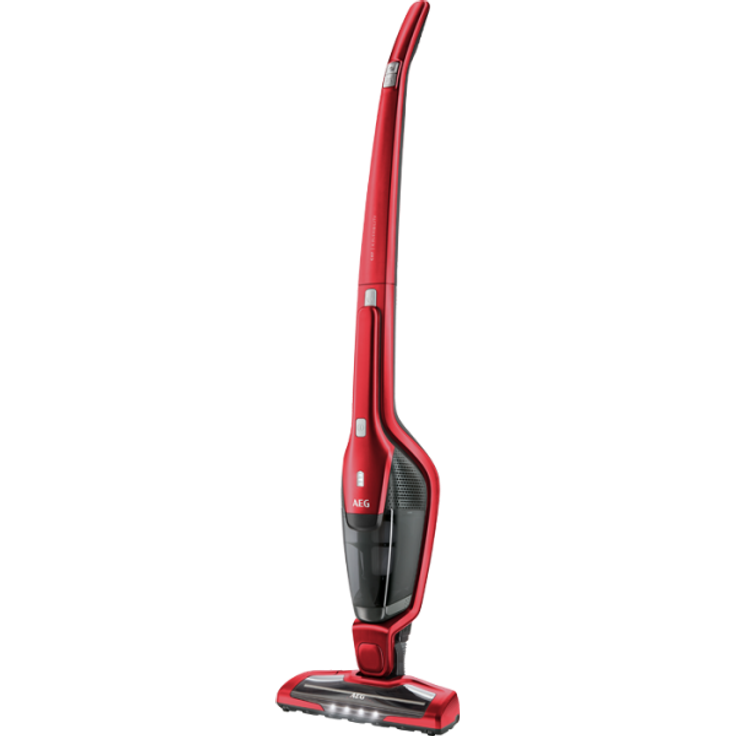 AEG CX7-2-35WR Handstaubsauger Ergorapido, 35 min Akkubetrieb, LED-Frontlicht, 180° Drehgelenk, Bürstenreinigungsfunktion, freistehend, rot