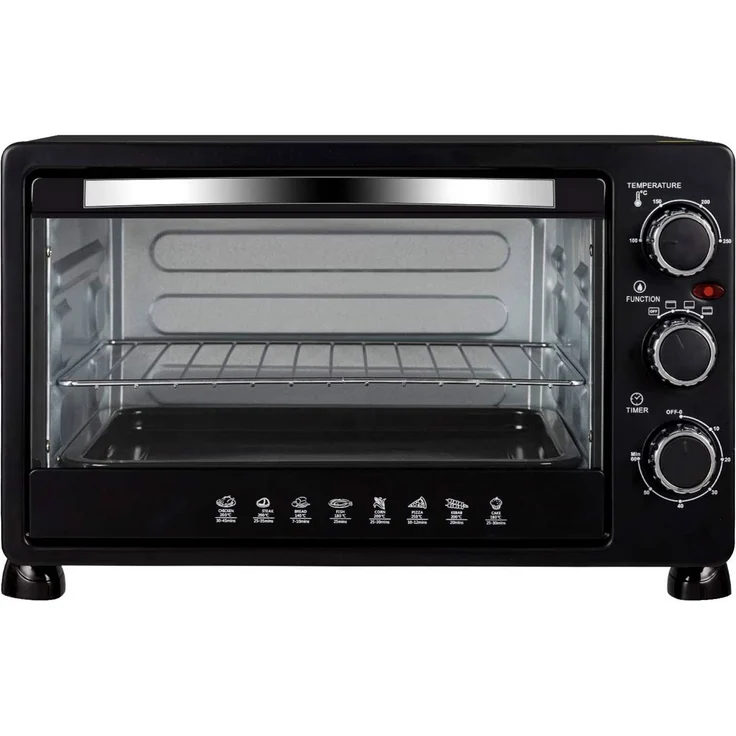 Woltu Minibackofen & Toastofen mit Timer, 25 Liter 1400W schwarz – Bild 1