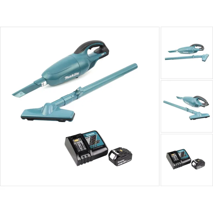 Makita DCL 180 RT1 18 V Li-Ion Akku Staubsauger grün inkl. Düsen + 1x 5,0 Ah Akku + Schnellladegerät
