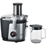 Bosch MES4000GB Entsafter, 1000 Watt, 1,5 Liter, 2 Geschwindigkeitsstufen, Zentrifuge, Micro-Sieb, Edelstahl, silber, schwarz