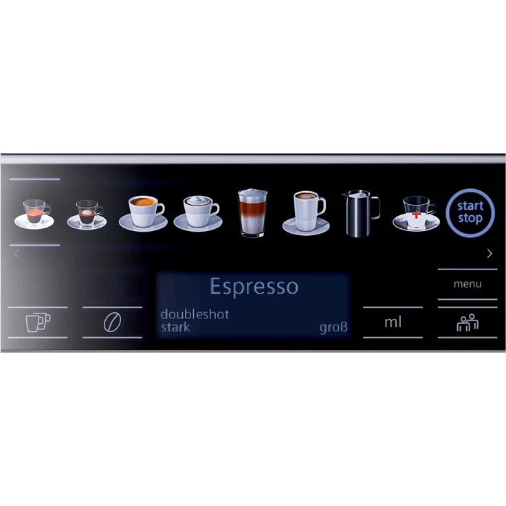 Siemens TE655503DE EQ.6 plus s500 Kaffeevollautomat, sensoFlow System, 3 Temperatureinstellungen, 1500 Watt, schwarz-grau, mit Milchsystem – Bild 3