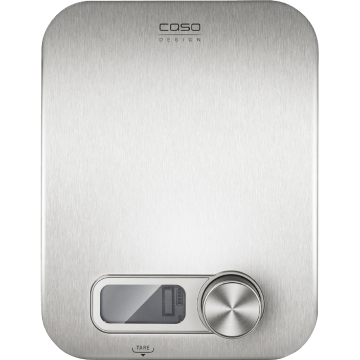 CASO Kitchen Energy Design Küchenwaage, digitale Küchenwaage, batterielose Nutzung durch kinetische Energie, umweltschonend und nachhaltig, bis 5 kg in 1 g-Schritten, edelstahl