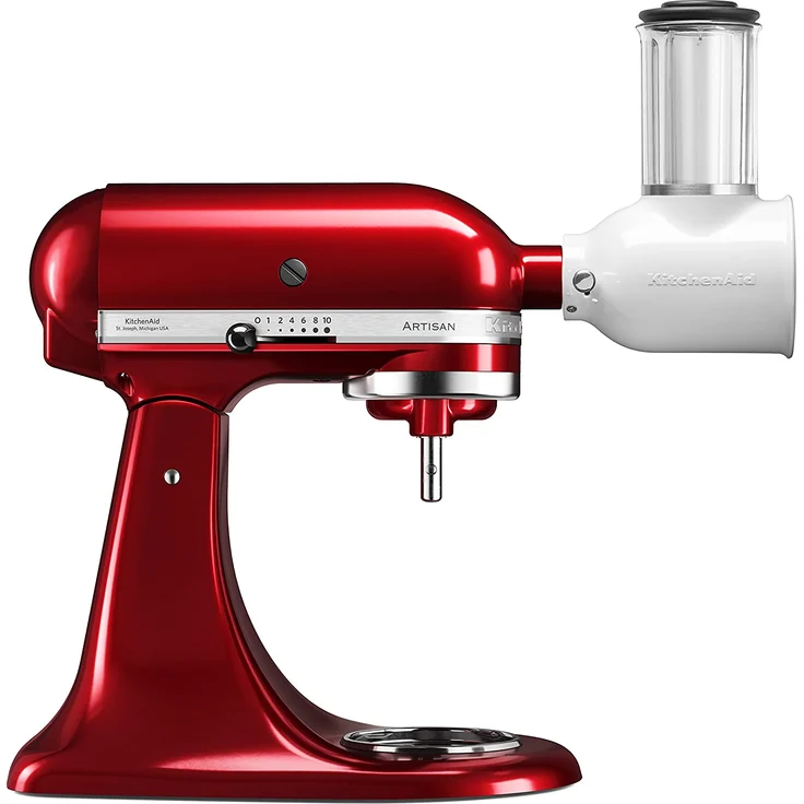 KitchenAid 5KSMVSA Gemüseschneider für die Küchenmaschine, inkl. Stopfer, drei Trommeln, Kunststoff, weiß – Bild 5
