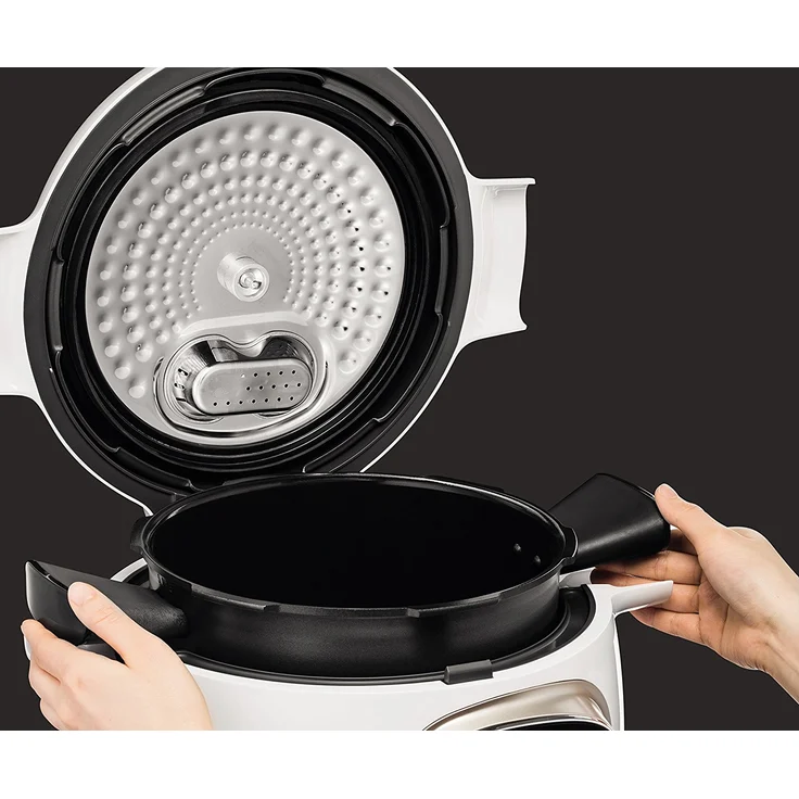 Krups CZ7101 Cook4Me+ Multikocher, 1200 Watt, elektrischer Schnellkochtopf, Garen unter Druck für schnelle und frische Gerichte, 6 Liter Fassungsvermögen, weiß-grau – Bild 8