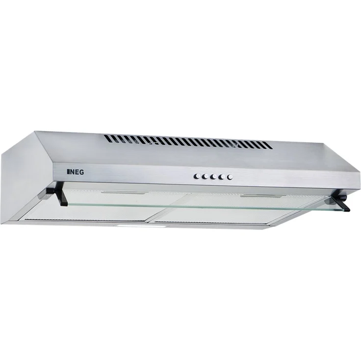 NEG NEG15-ATS+, Motorhaube, Standard, Breite: 60 cm, Tiefe: 50 cm, Absaugung und Rückführung (mit zusätzlichem Rückführungsset), Silber – Bild 1