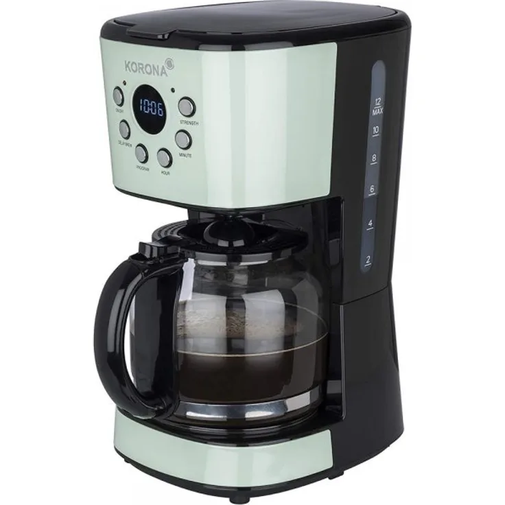 Korona 10665 Retro Kaffeemaschine mint 1,5l LCD Display Timer Vintage Design Filterkaffeemaschine