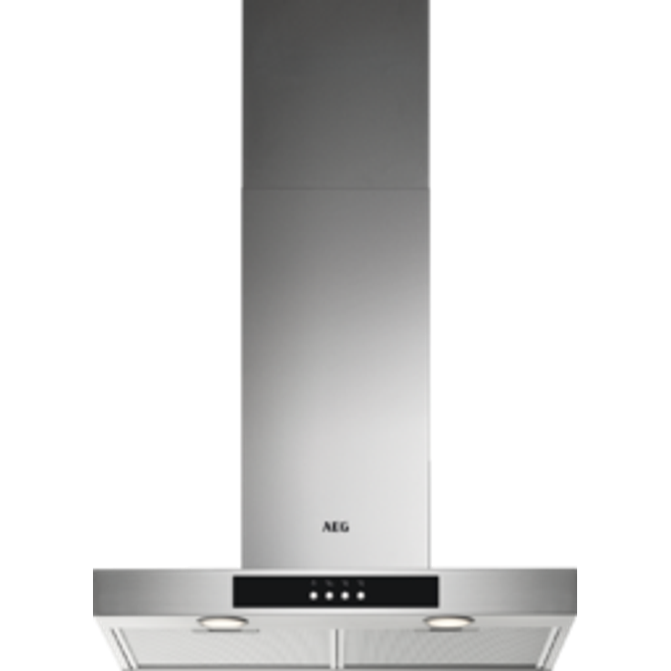 AEG DBB3651M, Motorhaube, Kamin flach, Breite: 59.8 cm, Tiefe: 45 cm, Absaugung und Rückführung (mit zusätzlichem Rückführungsset), rostfreier Edelstahl