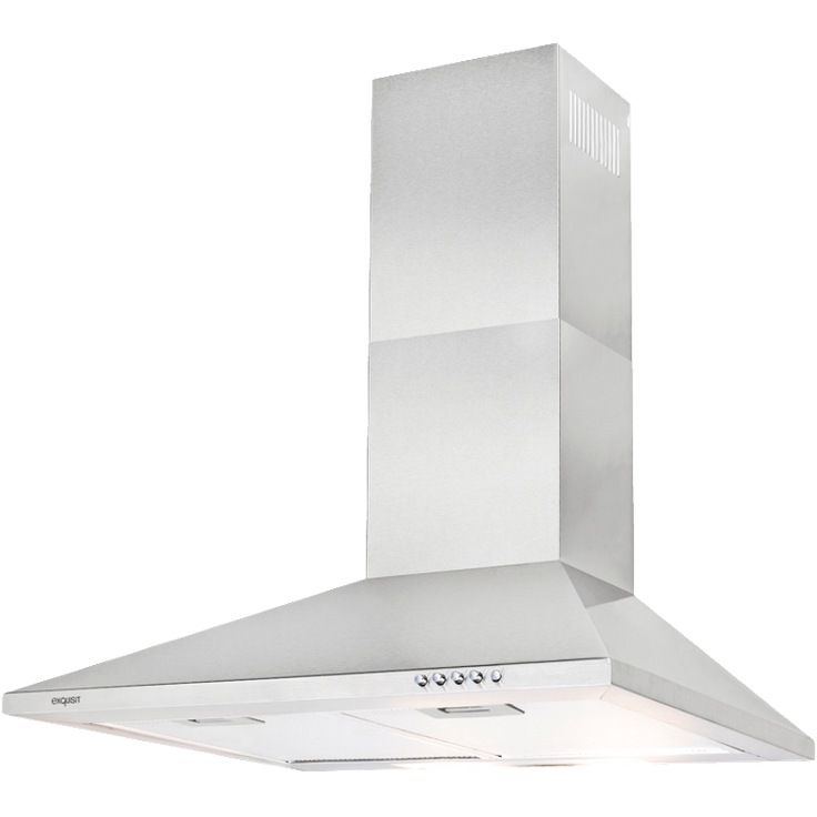 Exquisit KH60-8, Motorhaube, Esse, Breite: 59.5 cm, Tiefe: 48 cm, Absaugung und Rückführung (mit zusätzlichem Rückführungsset), rostfreier Edelstahl