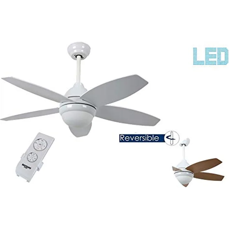 Bastilipo 7791-Bali Deckenventilator, LED, mit Fernbedienung und umkehrbaren Flügeln