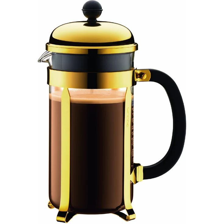 Bodum Chambord Kaffeebereiter 8 Tassen mit Metallrahmen, Edelstahl, Gold, 24 x 50 x 27.2 cm – Bild 1