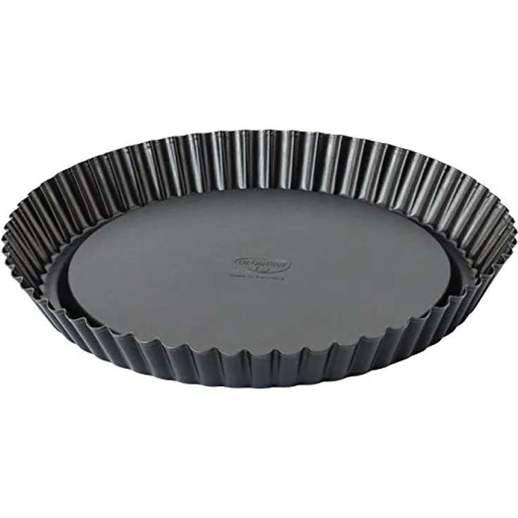 Dr. Oetker Obstkuchenform Ø 28 cm, Backform für Obsttorten, runde Kuchenform aus Stahl mit Antihaftbeschichtung (Farbe: schwarz), Menge: 1 Stück