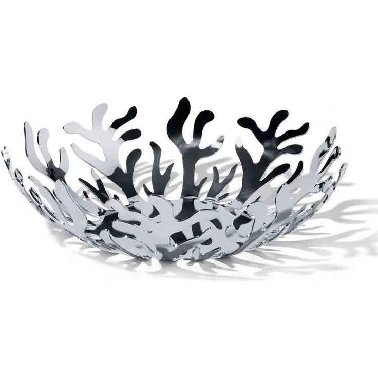 Alessi ESI01-29 Mediterraneo Obsthalter aus Edelstahl, epoxidharzlackiert silber, Ø 29 cm