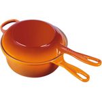 Le Creuset Gusseisen Marmitout -2 in 1- Signature rund 22 cm, ofenrot