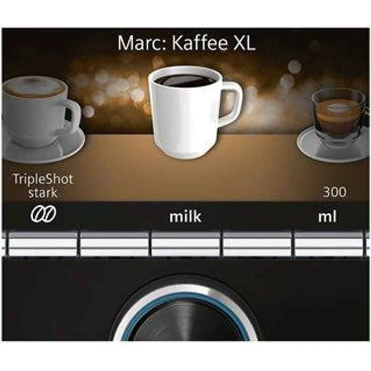Siemens EQ.9 plus connect s500 Kaffeevollautomat TI9558X1DE, automatische Reinigung, Personalisierung, extra leise, 1.500 Watt, Edelstahl, mit Milchsystem und integriertem Mahlwerk – Bild 4