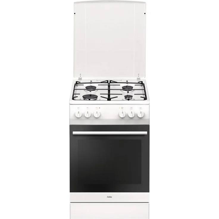 Amica SHGG 11559 W, Herd, A, freistehend, Betriebsart Ofen Gas, Betriebsart Kochfeld Gas, Anzahl Kochfelder 4, Volumen 58 l, Breite 50 cm, Selbstreinigung nein, Ober-Unterhitze (konventionell) – Bild 1