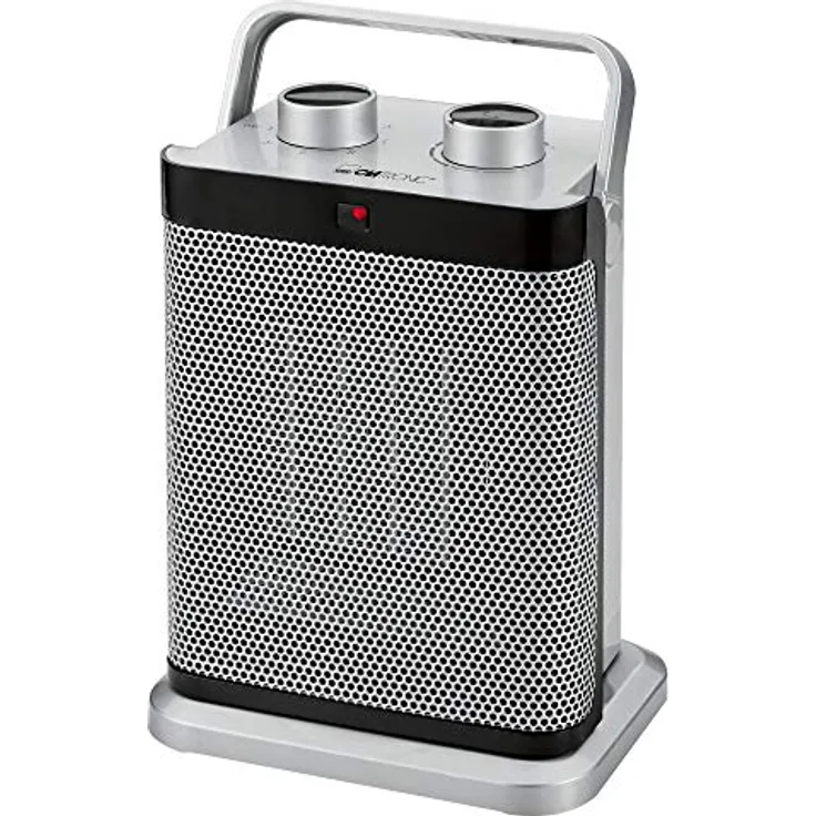 Clatronic HL 3631 Keramik-Heizlüfter, 7-Stufen-Schalter, stufenlos regelbarer Thermostat, 1000-1500 W, Heizlüfter