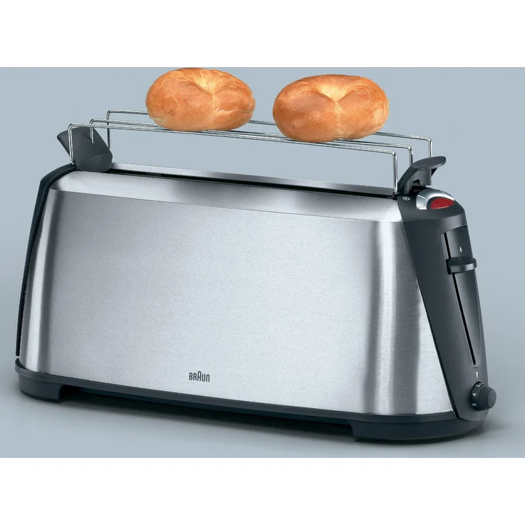 Braun Sommelier HT 600 langschlitztoaster (1000 W, Brötchenaufsatz) silber – Bild 4