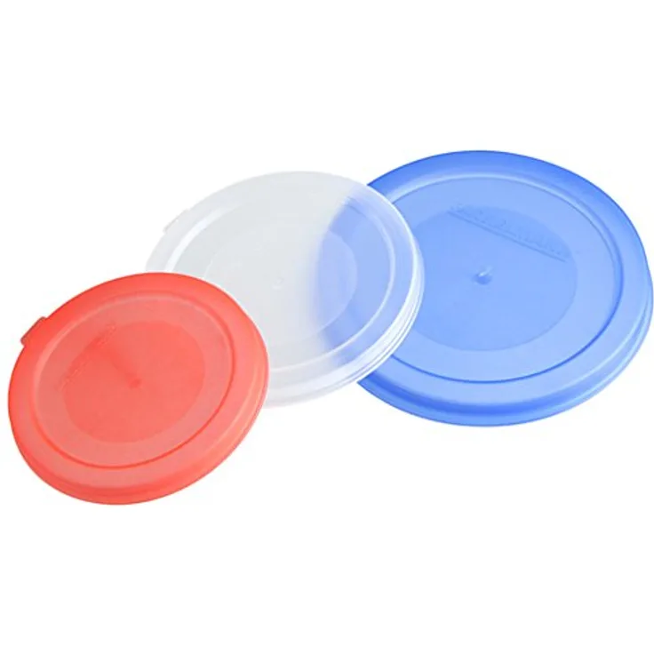 Fackelmann Konserven- und Dosendeckel, Deckel in 3 verschiedenen Größen, Universaldeckel, Kunststoff, farblich sortiert