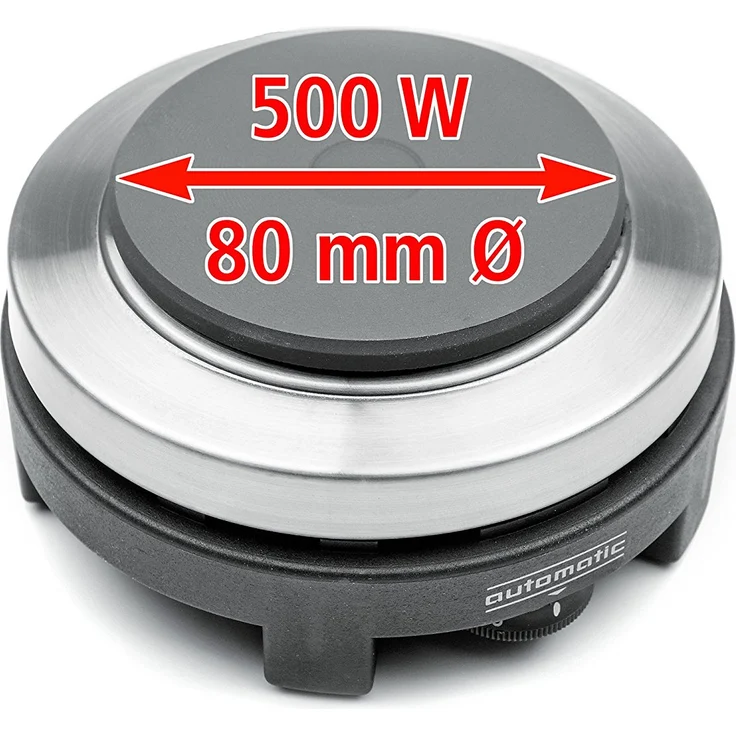 Rommelsbacher RK 501S Reisekochplattenset, Gussheizplatte + Alu-Topf + Reissverschlussetui, Anzahl der Kochstellen 1, Breite 15 cm, Thermostat stufenlos regelbar, edelstahl, schwarz – Bild 6
