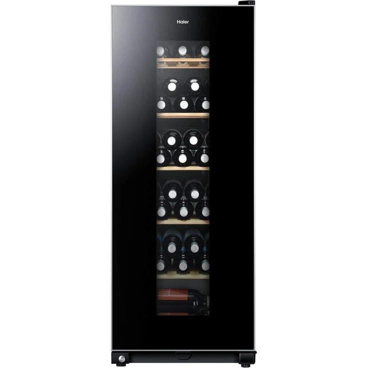 Haier WS59GAE Weinkühlschrank, freistehend, schwarz, 59 Flaschen, 1 Temperaturzone, LED, Breite 50 cm, Energieklasse G – Bild 1