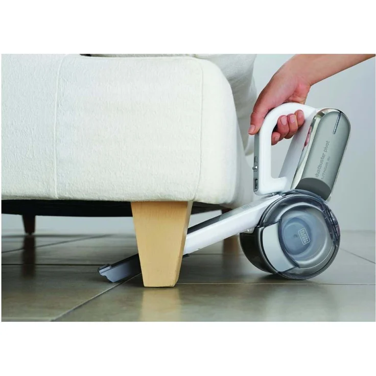 Black + Decker Dustbuster Pivot PV1820L Kleinstaubsauger, 10 min Akkubetrieb, Wandhalterung und Ladestation, Fugendüse und Polsterbürste – Bild 4