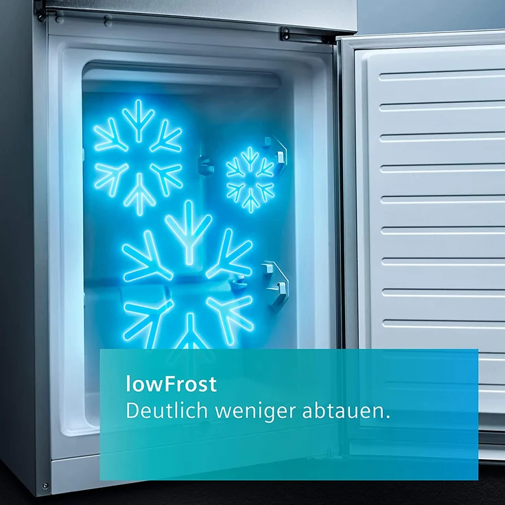 Siemens KG36EALCA Kühl-Gefrierkombination, freistehend, silber, LowFrost, 0-Grad-Zone, LED, Schnellgefrieren, Breite 60 cm – Bild 3