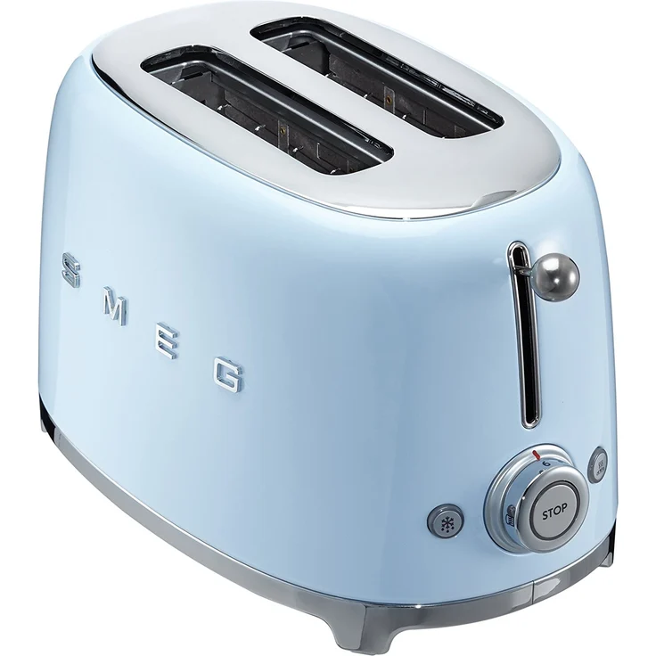 Smeg TSF01 PBEU Doppelschlitztoaster, 950W, 6 Bräunungsstufen, blau – Bild 2