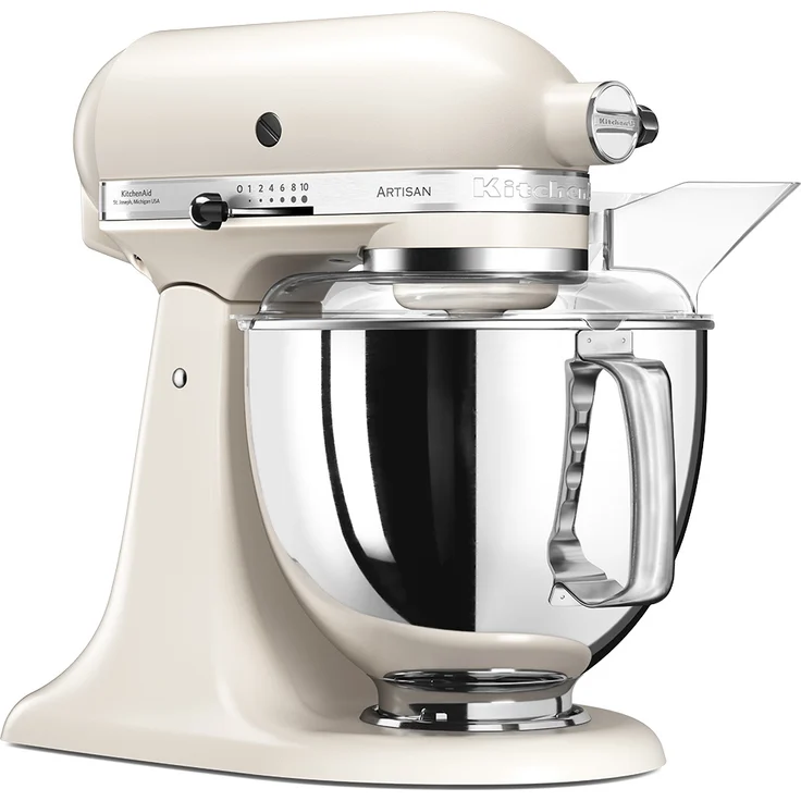 KitchenAid Artisan 5KSM175PSELT Küchenmaschine mit Direktantrieb, 300W, 4,8L Edelstahlschüssel, baiser, Serie: 5KSM175PS – Bild 2