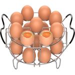 Veckle Eier-Dampfgarer, stapelbar, mit hitzebeständigen Silikongriffen für sofortiges Topfzubehör, Schnellkochtopf, 6 l, 18 Eier, Edelstahl