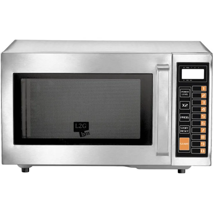 Saro Mikrowelle MWO25P, Standgerät, 25 Liter Garraum, 1000 Watt, silber, Edelstahl, 20 Programme