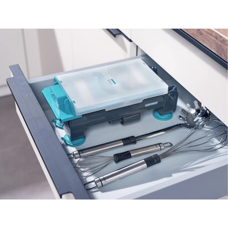 Leifheit Tisch-Spiralschneider, Zucchini Nudeln Schneider mit 3 Klingen für verschiedene Gemüsenudeln, platzsparend zusammenklappbar, standfester Julienne Schneider, Zoodlemaker spülmaschienengeeignet – Bild 5