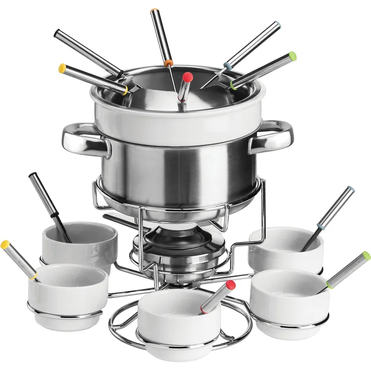 Premier Housewares Rostfreier Stahl-Porcelain Fondue Set, Weiß by Premier Housewares