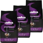 Lavazza Kaffee Espresso Italiano Cremoso, ganze Bohnen, Bohnenkaffee, Set, 3 x 1000 g