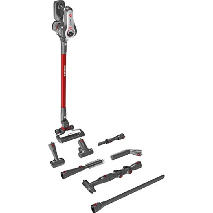 Hoover Rhapsody SE, RA 22 Special Edition, Akkustick, 8 Fach Zubehör, 22 Volt, 2. Akku im Lieferumfang, Silber, Rot – Bild 1