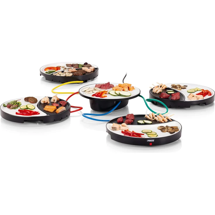 Princess 01.103080.01.001 Dinner4All Tischgrill für bis zu 4 Personen - abnehmbare Porzellanplatten 103080, schwarz, keramik – Bild 1