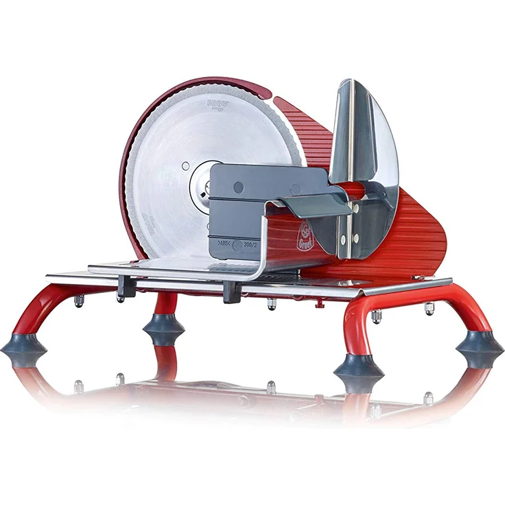 Graef H93EU Allesschneider im Retro Design, mit leichtgängiger Holzkurbel, manuell, 15 mm Schnittstärke, inkl. Daumenschutz, Edelstahl, rot  – Bild 2