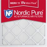 Nordic Pure 16 x 16 x 1 m11minipleat-3 Tru Mini Falte Merv 11 AC Ofen Air Filter (3 Pack), 40,6 x 40,6 x 2,5 cm