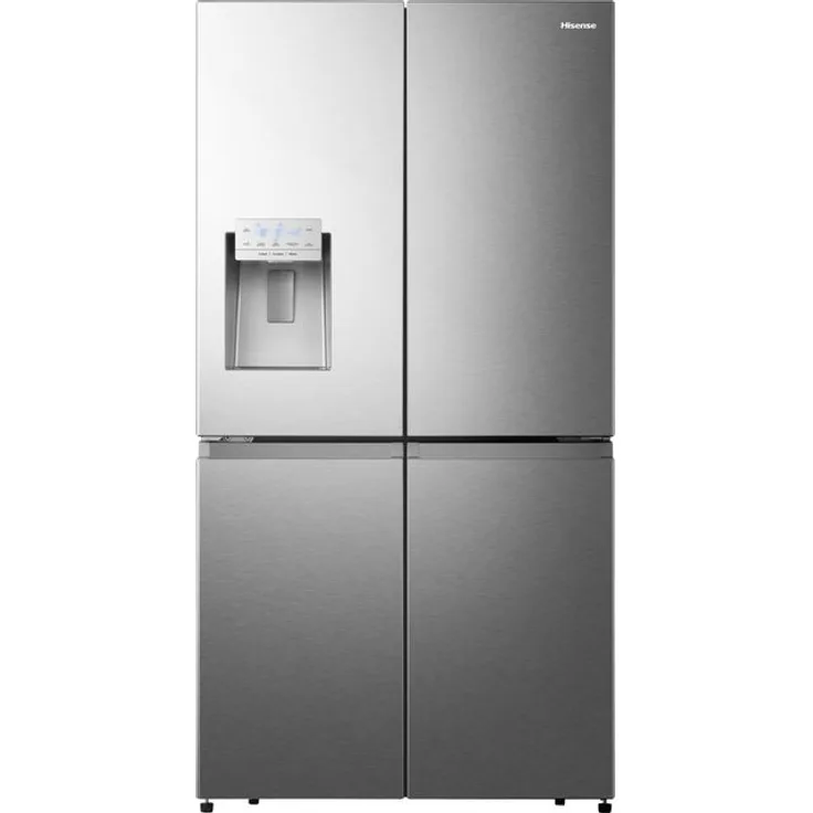 Hisense RQ760N4AIF Side-by-Side-Kühlschrank, freistehend, edelstahl, NoFrost, Wasserspender, Wassertank, Schnellgefrieren, Breite 91.2 cm