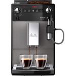 Melitta Avanza F270 - 100 Kaffeevollautomat mit integriertem Milchsystem (abnehmbaren XL Wassertank und Bohnenbehäter sowie flüsterleisem integriertem Mahlwerk, 20 cm Breite), mystic titan