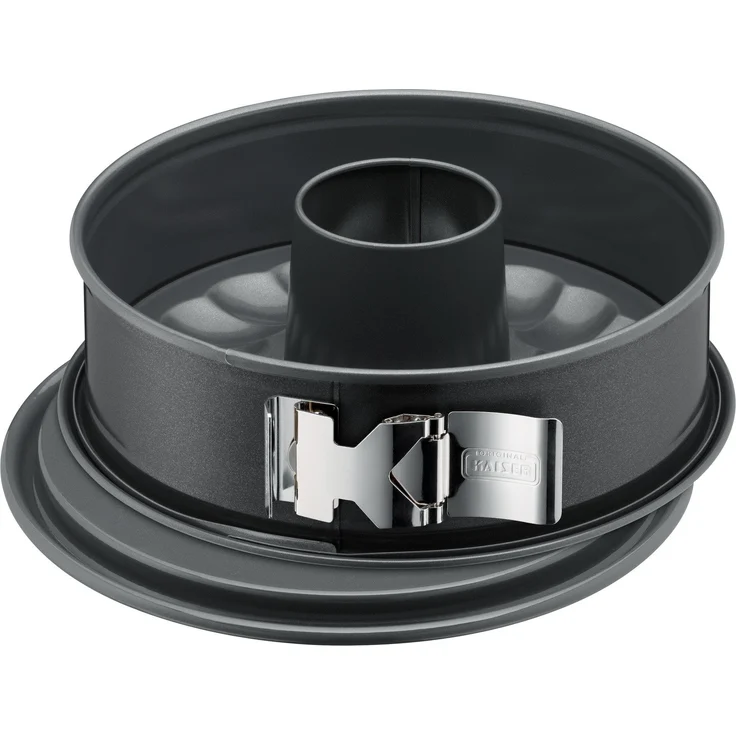 Kaiser La Forme Plus Springform, 26 cm rund, 2 Böden, Flach- und Rohrboden, runde Backform, SafeClick-Verschluss, leboden, antihaftbeschichtet, schnittfest, auslaufsicher – Bild 1