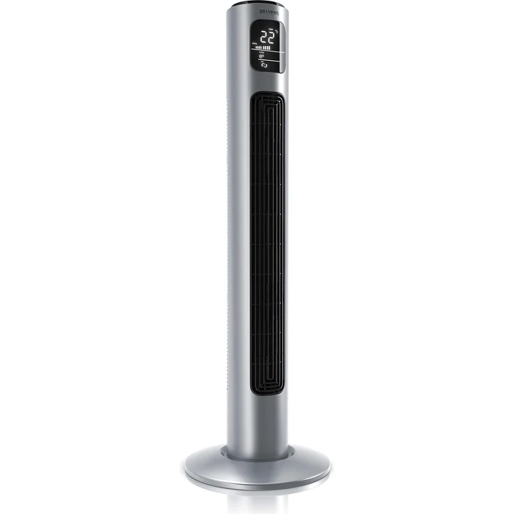 Brandson Turmventilator mit Fernbedienung und Oszilation 60° - Standventilator - Säulenventilator - 96 cm - Ventilator mit 3 Geschwindigkeitsstufen - Modell 2020 GS Zertifiziert - Sterlingsilber – Bild 1