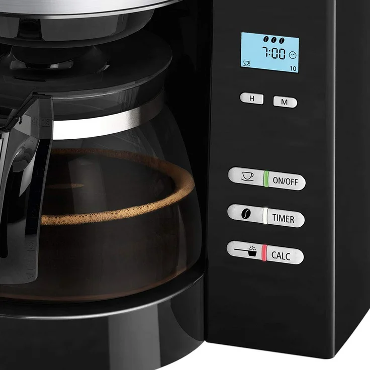 Melitta AromaFresh 1021-01 Filterkaffeemaschine mit integriertem Mahlwerk, Rostfreier Stahl, schwarz – Bild 4