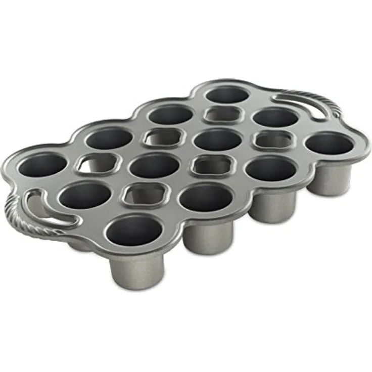 Nordic Ware Grand Popover Pfanne Petite Popover Pan Twelve 1,4-cup cavities Silver,Gray